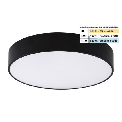 Top Light - LED Stropna svjetiljka za kupaonicu PETAL LED/24W/230V IP44 3000/4000/6500K pr. 35 cm crna