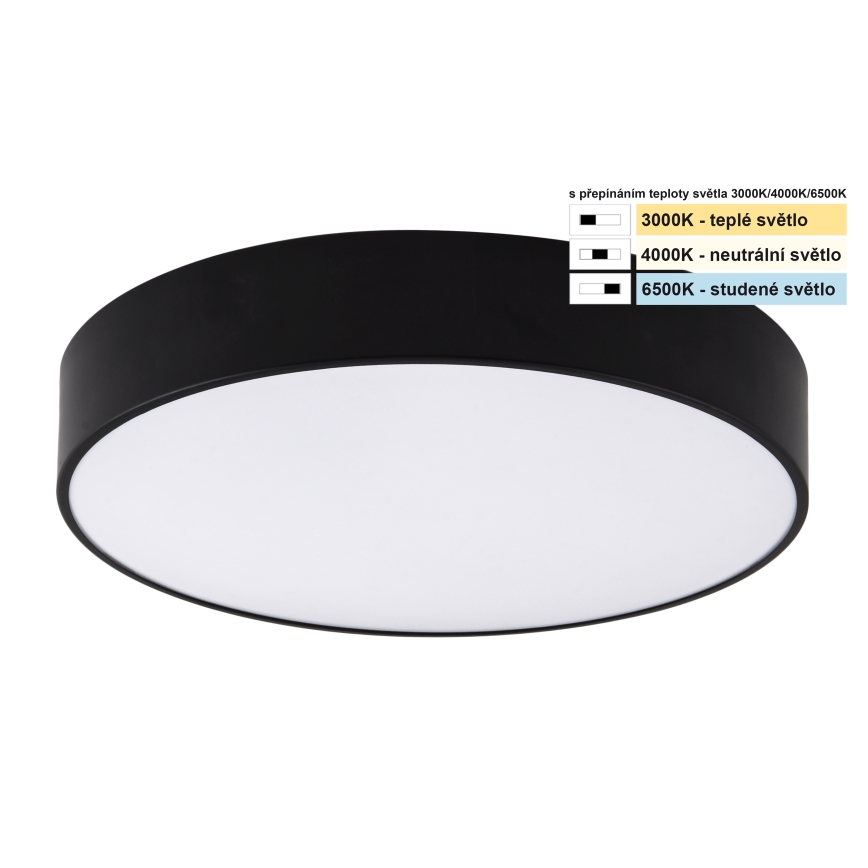 Top Light - LED Stropna svjetiljka za kupaonicu PETAL LED/24W/230V IP44 3000/4000/6500K pr. 35 cm crna