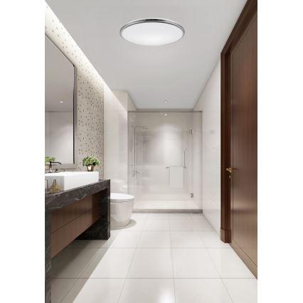 Top Light - LED Stropna svjetiljka za kupaonicu SILVER LED/10W/230V IP44 3000/4000/6500K pr. 29 cm sjajni krom
