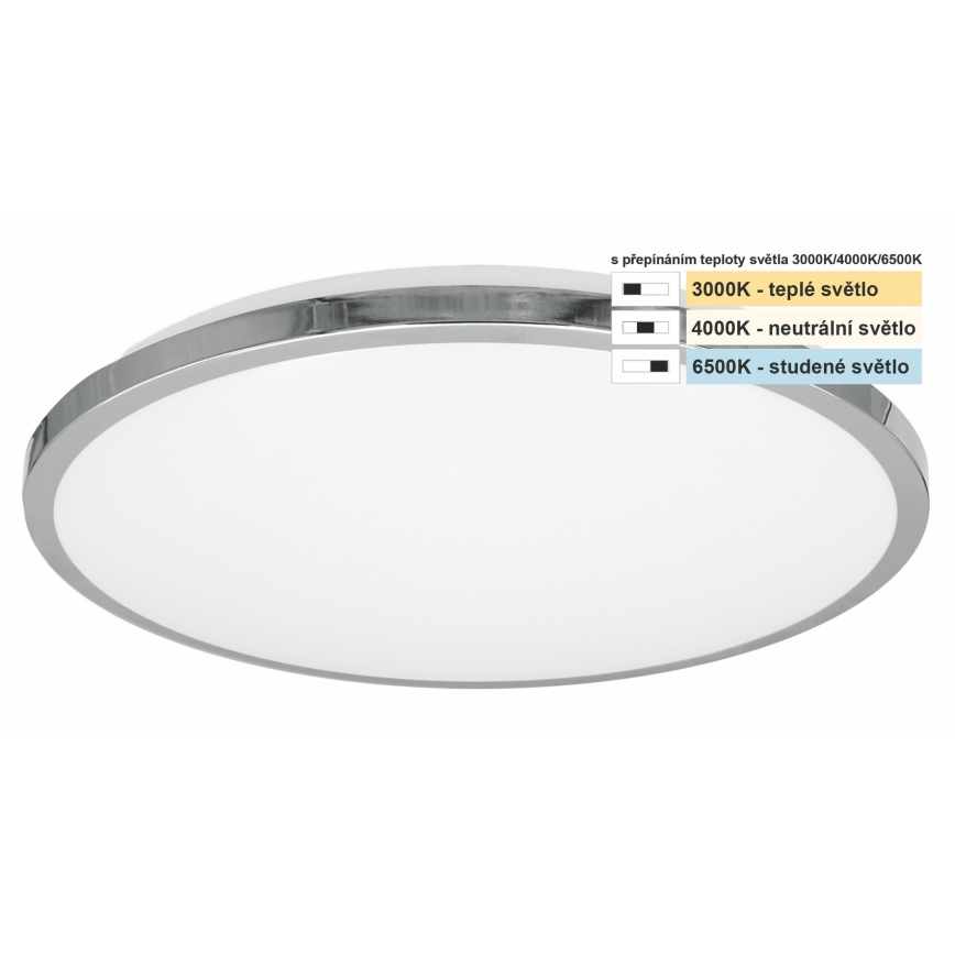 Top Light - LED Stropna svjetiljka za kupaonicu SILVER LED/10W/230V IP44 3000/4000/6500K pr. 29 cm sjajni krom