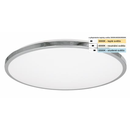 Top Light - LED Stropna svjetiljka za kupaonicu SILVER LED/18W/230V IP44 3000/4000/6500K pr. 34 cm sjajni krom