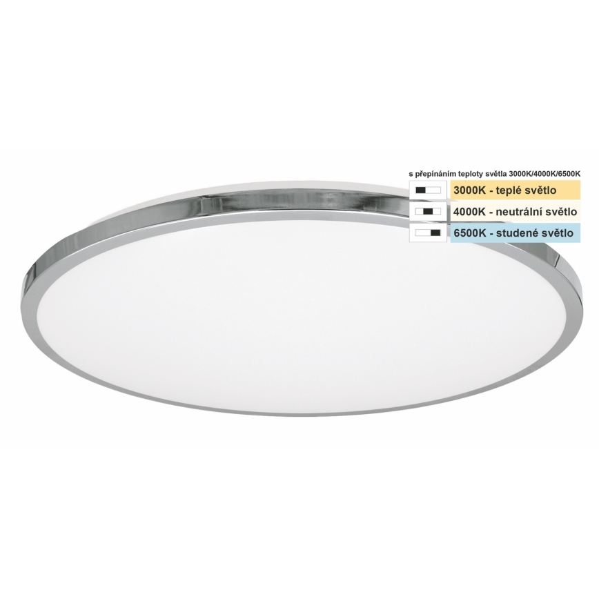 Top Light - LED Stropna svjetiljka za kupaonicu SILVER LED/18W/230V IP44 3000/4000/6500K pr. 34 cm sjajni krom