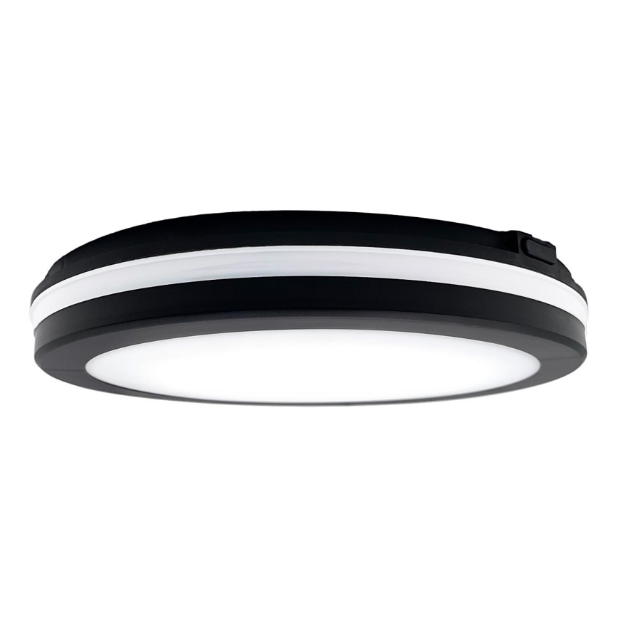 Top Light - LED kupaonska svjetiljka COMET LED/24W/230V 3000/4000/6500K IP54 promjer 30 cm crna