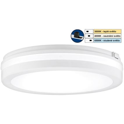 Top Light - LED kupaonska svjetiljka COMET LED/15W/230V 3000/4000/6500K IP54 promjer 20 cm bijela