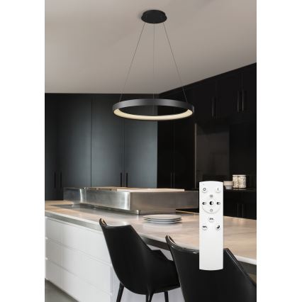 Top Light - LED Prigušivi luster na sajli ORBIT LED/40W/230V 3000-6500K pr. 50 cm crna + daljinski upravljač
