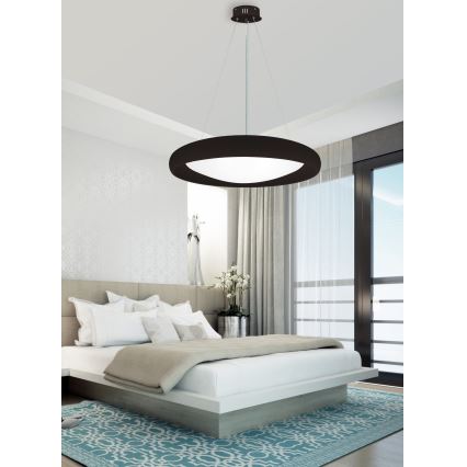 Top Light - LED Prigušivi luster na sajli SALERNO LED/60W/230V 3000-6500K pr. 60 cm crna + daljinski upravljač