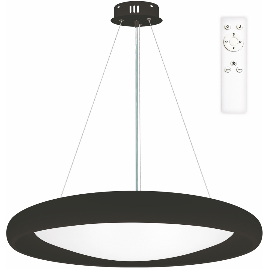 Top Light - LED Prigušivi luster na sajli SALERNO LED/60W/230V 3000-6500K pr. 60 cm crna + daljinski upravljač