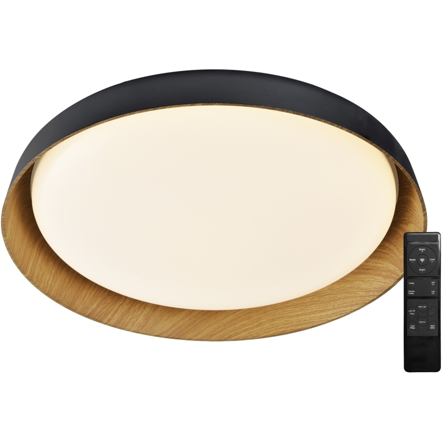 Top Light - LED Prigušiva stropna svjetiljka SATELLITE LED/36W/230V 3000-6500K pr. 43 cm crna/smeđa + daljinski upravljač