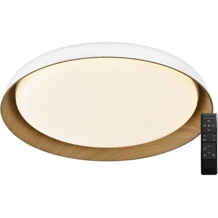 Top Light - LED Prigušiva stropna svjetiljka SATELLITE LED/48W/230V 3000-6500K pr. 53 cm bijela/smeđa + daljinski upravljač
