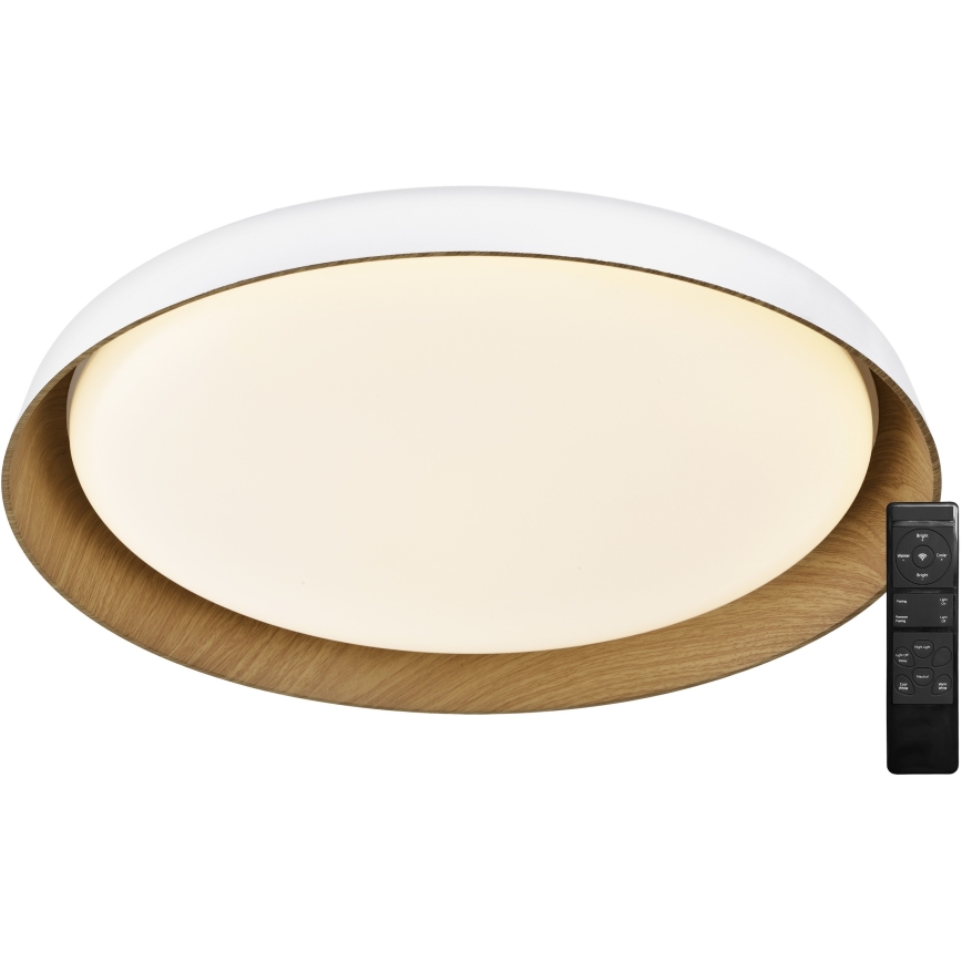 Top Light - LED Prigušiva stropna svjetiljka SATELLITE LED/48W/230V 3000-6500K pr. 53 cm bijela/smeđa + daljinski upravljač