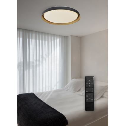 Top Light - LED Prigušiva stropna svjetiljka SATELLITE LED/48W/230V 3000-6500K pr. 53 cm crna/smeđa + daljinski upravljač
