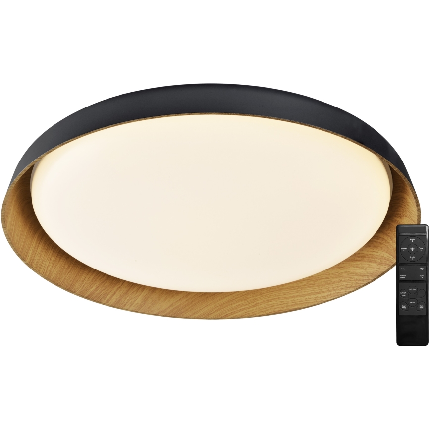 Top Light - LED Prigušiva stropna svjetiljka SATELLITE LED/48W/230V 3000-6500K pr. 53 cm crna/smeđa + daljinski upravljač