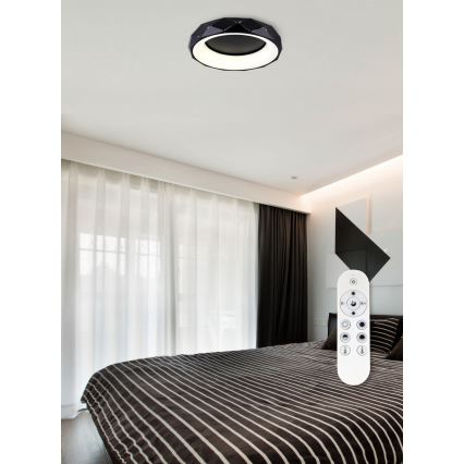 Top Light - LED Prigušiva stropna svjetiljka APOLO LED/45W/230V crna + daljinski upravljač