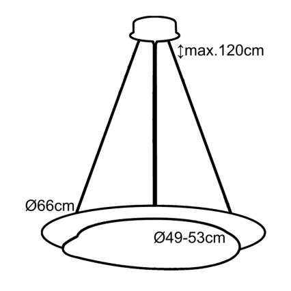 Top Light - LED Prigušivi luster na sajli STONE LED/51W/230V 3000-6500K + daljinski upravljač