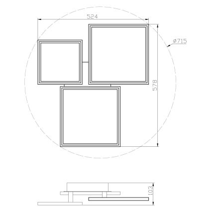 Top Light - LED Prigušivi nadgradni luster MERKUR LED/50W/230V 3000-6500K bijela + daljinski upravljač