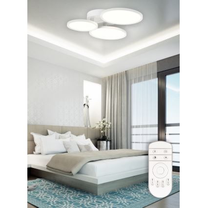 Top Light - LED Prigušivi nadgradni luster MERKUR LED/50W/230V 3000-6500K bijela + daljinski upravljač