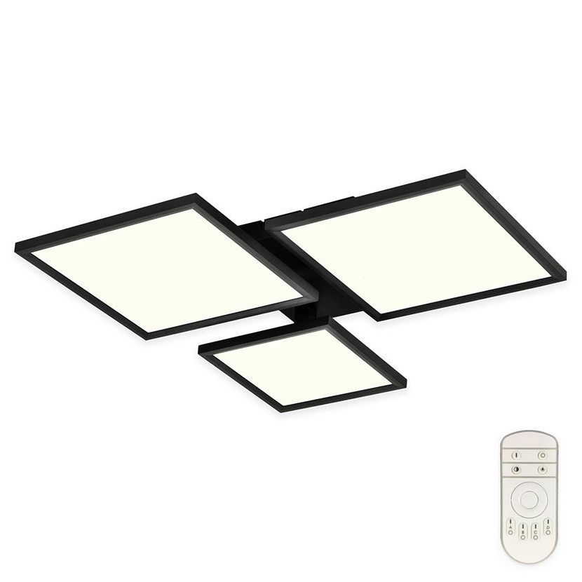 Top Light - LED Prigušivi nadgradni luster MERKUR LED/50W/230V 3000-6500K crna + daljinski upravljač