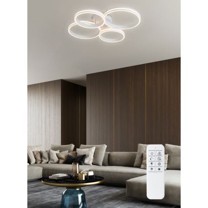 Top Light - LED Prigušivi nadgradni luster OLYMP LED/65W/230V 3000-6500K okrugli bijela + daljinski upravljač