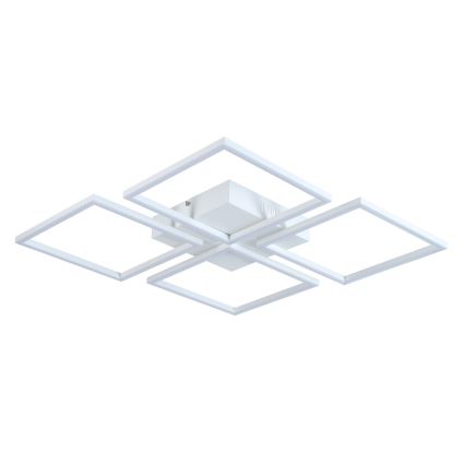 Top Light - LED Prigušivi nadgradni luster RIVIERA 4xLED/16,25W/230V uglast bijela + daljinski upravljač