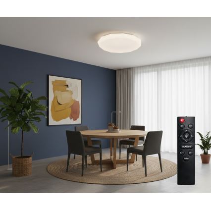Top Light - LED prigušivo kupaonsko stropno svjetlo SPARKLE LED/60W/230V 3000-6500K IP44 Ø 49 cm bijela + daljinski upravljač