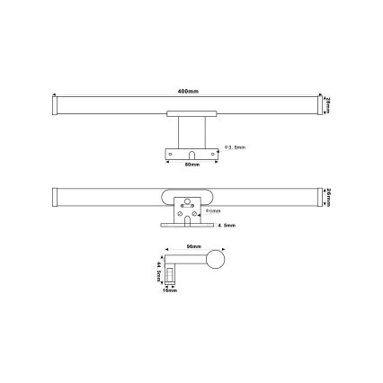 Top Light - LED Rasvjeta za ogledalo u kupaonici OREGON LED/7W/230V 40 cm IP44