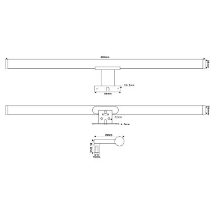 Top Light - LED Rasvjeta za ogledalo u kupaonici OREGON LED/9W/230V 60 cm IP44