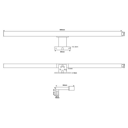 Top Light - LED Rasvjeta za ogledalo u kupaonici OREGON LED/9W/230V 60 cm IP44