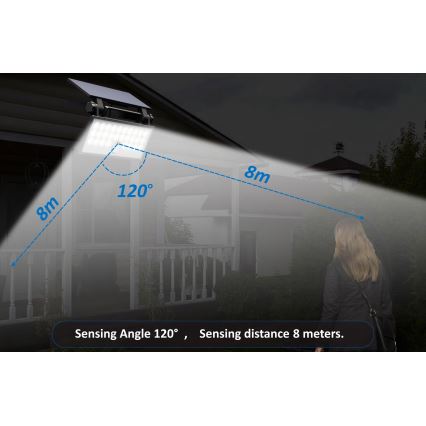Top Light - LED solarni zidni reflektor sa senzorom HELEON PRO LED/8W/3,7V IP65 4000K 2600 mAh