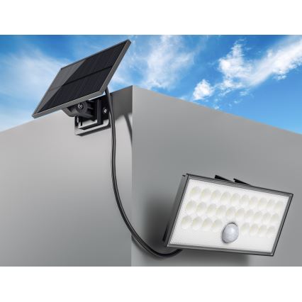 Top Light - LED Solarni zidni reflektor sa senzorom HELEON VARIO LED/8W/3,7V IP65 4000K + daljinski upravljač