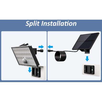 Top Light - LED Solarni zidni reflektor sa senzorom HELEON VARIO LED/8W/3,7V IP65 4000K 2200 mAh + daljinski upravljač