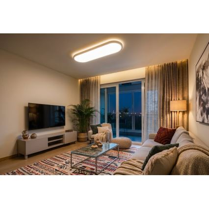 Top Light - LED prigušiva stropna nadgradna i viseća svjetiljka OVAL LED/36W/230V 3000-6500K bijela + daljinski upravljač