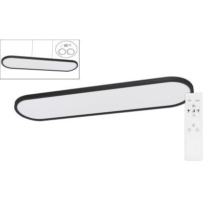 Top Light - LED prigušivo stropno nadgradno/viseće svjetilo OVAL LED/36W/230V 3000-6500K crna + daljinski upravljač