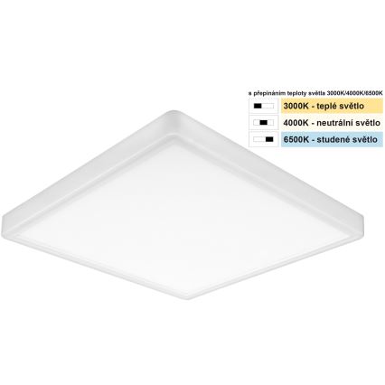 Top Light - LED Stropna svjetiljka REVIT LED/24W/230V 3000/4000/6500K 30x30 cm bijela