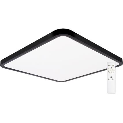 Top Light - LED Prigušiva stropna svjetiljka REVIT LED/50W/230V 3000-6500K 50x50 cm crna + daljinski upravljač