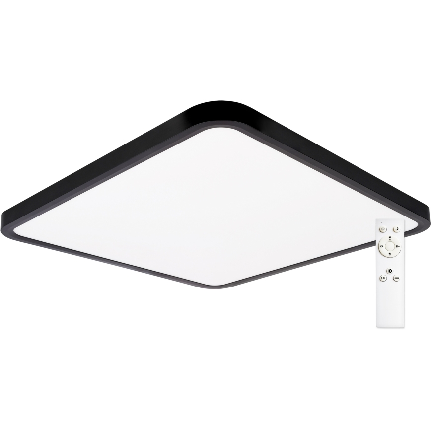 Top Light - LED Prigušiva stropna svjetiljka REVIT LED/50W/230V 3000-6500K 50x50 cm crna + daljinski upravljač