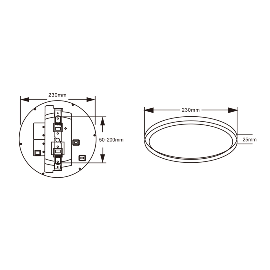 Top Light - LED stropna svjetiljka s senzorom pokreta REVIT LED/9/12/18W/230V 3000/4000/6500K Ø 23 cm bijela