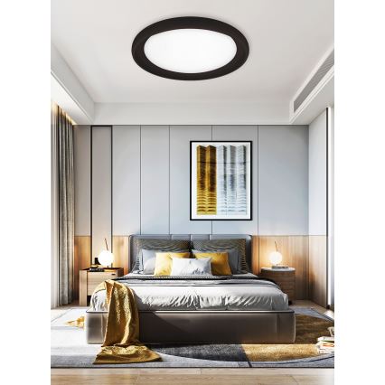 Top Light - LED Dimmabilni stropni luster SALERNO LED/60W/230V 3000-6500K promjer 60 cm crna + daljinski upravljač