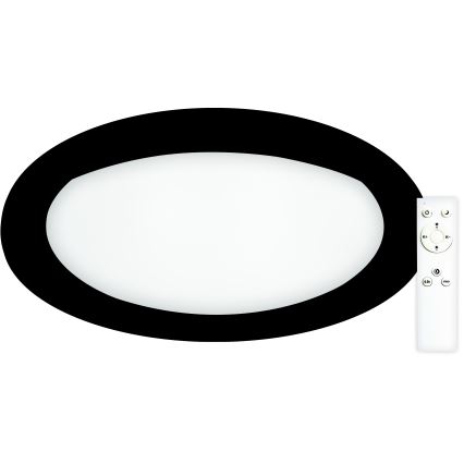 Top Light - LED Dimmabilni stropni luster SALERNO LED/60W/230V 3000-6500K promjer 60 cm crna + daljinski upravljač