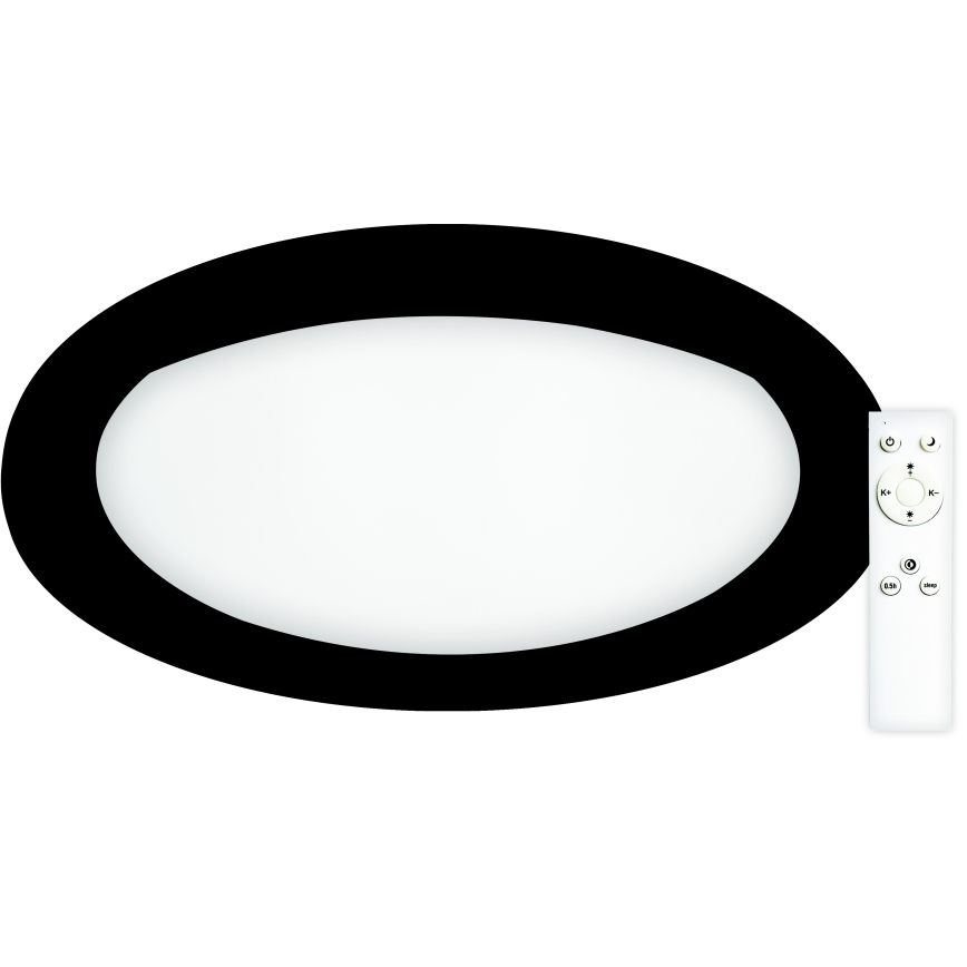 Top Light - LED Dimmabilni stropni luster SALERNO LED/60W/230V 3000-6500K promjer 60 cm crna + daljinski upravljač