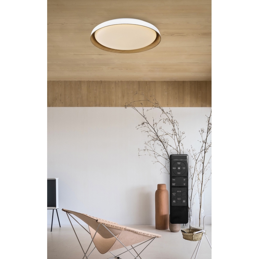 Top Light - LED stropna svjetiljka s prigušivanjem SATELLITE LED/36W/230V 3000-6500K promjer 43 cm bijela/smeđa + daljinski upravljač