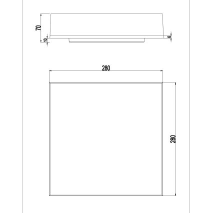 Top Light - LED Prigušiva stropna zidna svjetiljka BOXTER LED/12/18/24W/230V IP54 3000/4000/6500K 28x28 cm