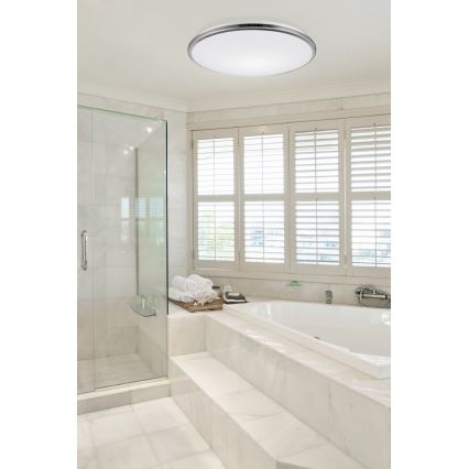 Top Light - LED Stropna svjetiljka za kupaonicu SILVER LED/24W/230V IP44 3000/4000/6500K promjer 39 cm sjajni krom