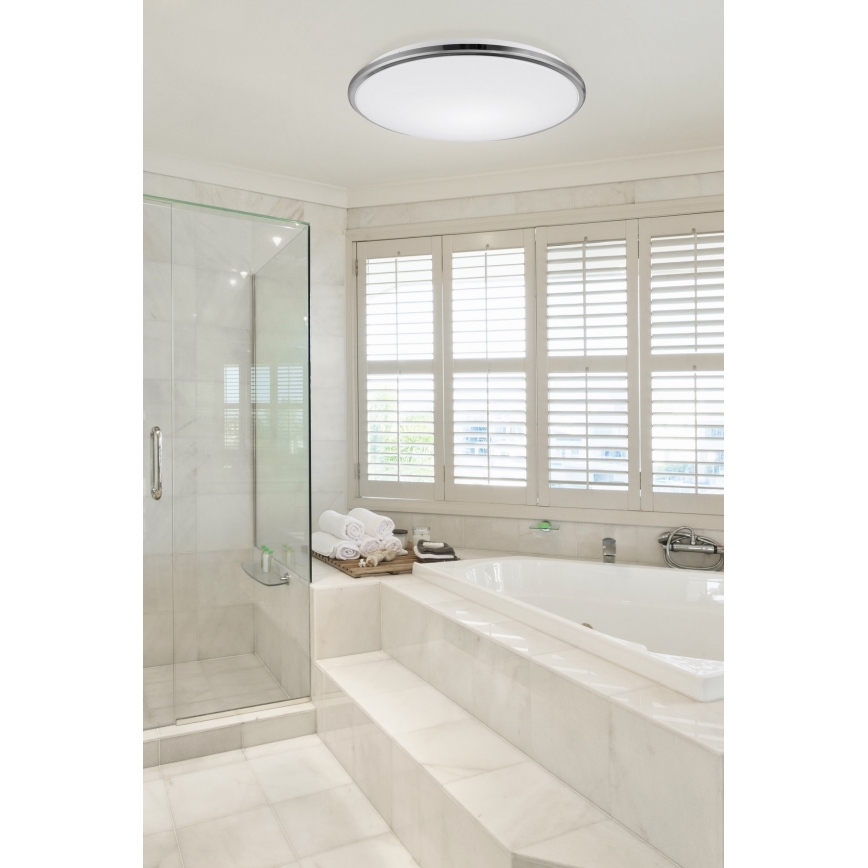 Top Light - LED Stropna svjetiljka za kupaonicu SILVER LED/24W/230V IP44 3000/4000/6500K promjer 39 cm sjajni krom