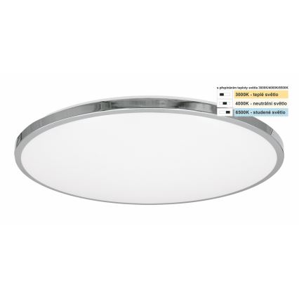 Top Light - LED Stropna svjetiljka za kupaonicu SILVER LED/24W/230V IP44 3000/4000/6500K promjer 39 cm sjajni krom