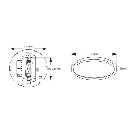 Top Light - LED stropna svjetiljka sa senzorom pokreta REVIT LED/12/18/24W/230V 3000/4000/6500K promjer 30 cm bijela