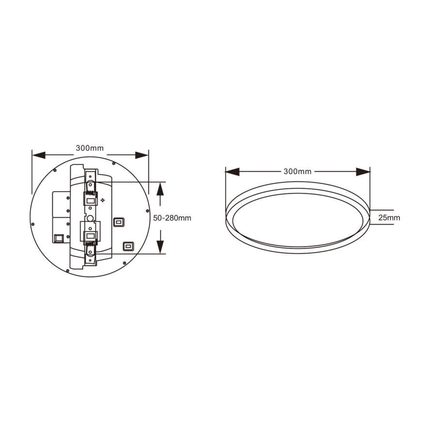 Top Light - LED stropna svjetiljka sa senzorom pokreta REVIT LED/12/18/24W/230V 3000/4000/6500K promjer 30 cm bijela