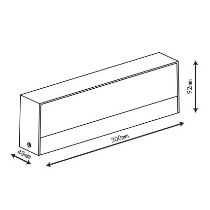 Top Light - vanjska zidna LED svjetiljka IMOLA LED/16W/230V 3000/4000/6000K IP54 30 cm crna
