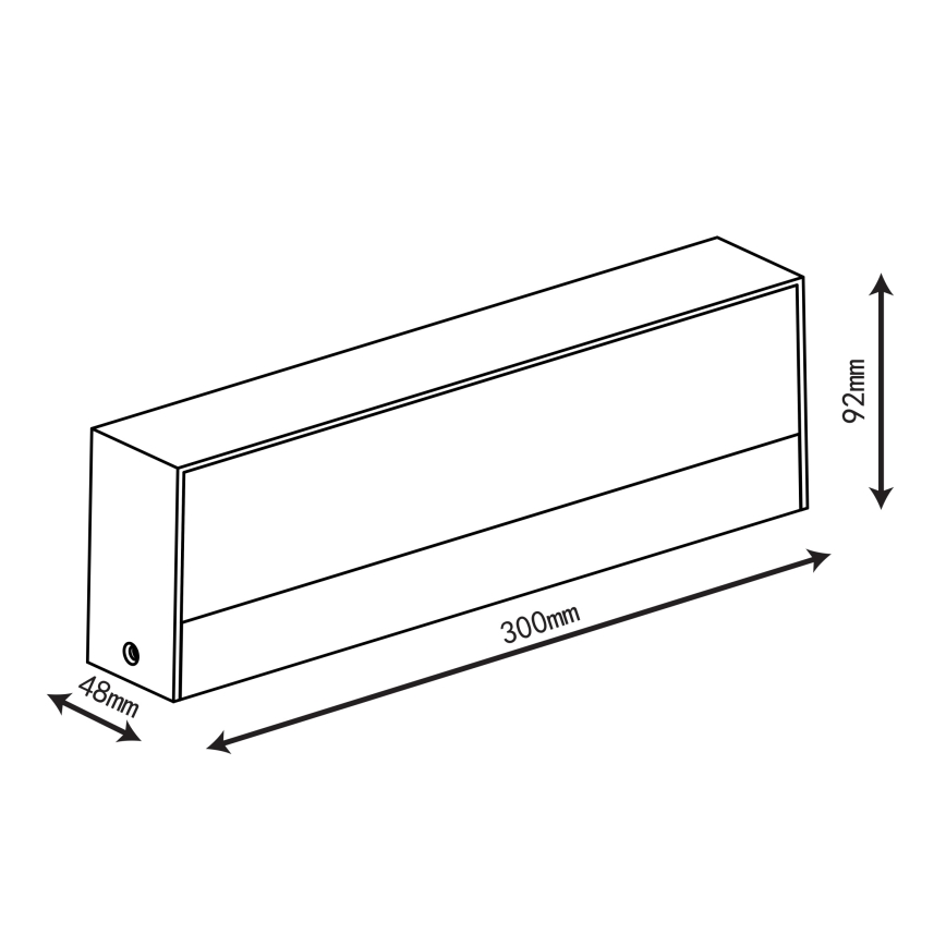 Top Light - vanjska zidna LED svjetiljka IMOLA LED/16W/230V 3000/4000/6000K IP54 30 cm crna