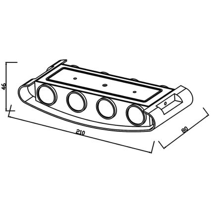 Top Light - LED Vanjska zidna svjetiljka RAY LED/8W/230V IP44 4000K crna