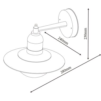 Top Light - Vanjska zidna svjetiljka VERONA 1xE27/12W/230V IP44 crna